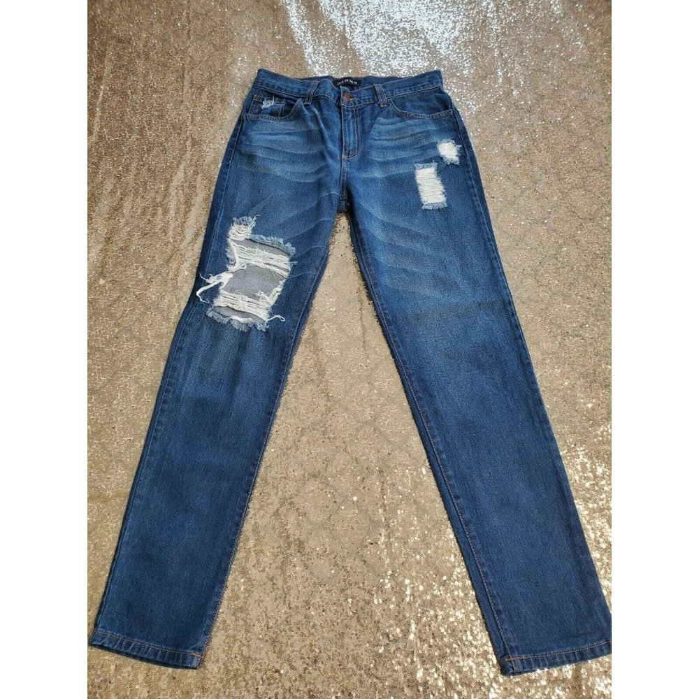 Fashion Nova Cara Distressed Boyfriend Jeans In